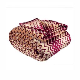 bsb home Maroon & Gold Toned Geometric Fleece AC Room 300 GSM Double Bed Blanket-picture-17