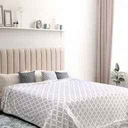 ELAN DREAMS kapaasa Beige & Off White Geometric Summer 110 GSM Double Bed Blanket-image-83