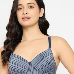 Clovia Women Non-Wired Full CoverageStriped Multiway T-shirt Bra-23