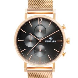 MONT NEO Men Stainless Steel Bracelet Style Straps Analogue Watch 7004M-B3315-23