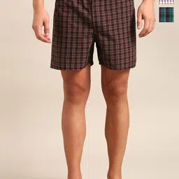 Joven Pack of 3 Checked Pure Cotton Boxers  JB3C017-image-26