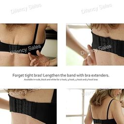 qoxolyz Bra Hook Extender 3 Hooks White Skin Black Without Elastic Bra Extensions 3 piece Combo Free Size image 4