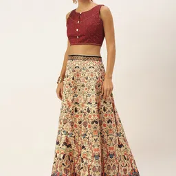 Kaizen TEXO FAB Printed Semi-Stitched Lehenga & Unstitched Blouse With Dupatta image 3