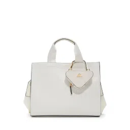 Aldo Mtl72Bag Womens White Satchel Bag With Detachable Strap & Two Pouches-picture-35