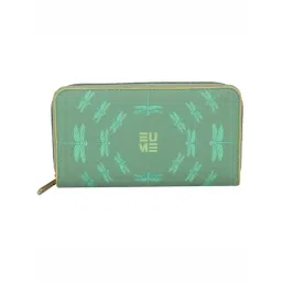 EUME Saffron Wing Vegan Leather Dragonfly UV Printed Women Wallet Basil Green (L)-picture-0