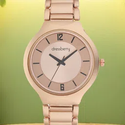 DressBerry Women Textured Dial Reset Time Analogue Watch HOBDB24-115-PRG-11