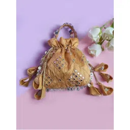 Soho Boho Studio Royal classic Gold mirror Potli Bag-picture-38