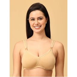 The Mom Store Beige Cotton Elastane Solid Nursing and Feeding Non Padded Bra-picture-43