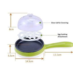 hirparas Multifunctional 2 in 1 Electric Egg Boiling Steamer Egg Frying Pan Egg Boiler Electric Automatic Off with Egg Boiler Machine Non-Stick Frying Pan image 2