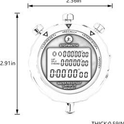 Rolilink Stopwatch, Metal Stop Watch 10 Lap Memory Stopwatch Timer, Countdown Timer Stopwatch for Sports, Competitions, Games image 4