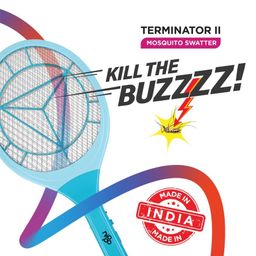 NIPPO Terminator II Rechargeable Mosquito Bat, Fast Charging, 1200mAh Lithium-Ion Battery, Shock-Proof, Insect Killer, 6 Months Warranty by NIPPO - Blue image 2