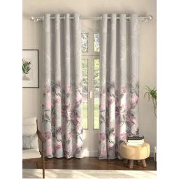 Urban Space Winter Crocus Grey Digital Blackout Curtains for Door (Pack of 2)-picture-24