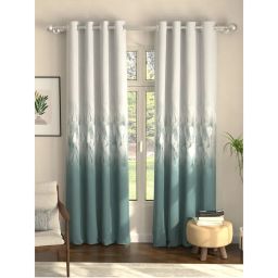 Urban Space Sea Mist Turquoise Digital Blackout Curtains for Door (Pack of 2)-picture-23