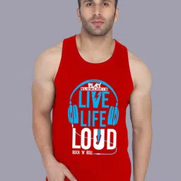 SLOWLORIS Pack Of 2 Printed Innerwear Vests SL26 COMBO (LOUD RED) (KEEP BLACKRED) image 2