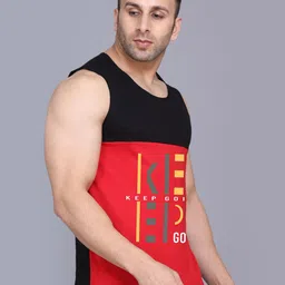 SLOWLORIS Pack Of 2 Printed Innerwear Vests SL26 COMBO (LOUD RED) (KEEP BLACKRED) image 3