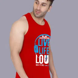 SLOWLORIS Pack Of 2 Printed Innerwear Vests SL26 COMBO (LOUD RED) (KEEP BLACKRED) image 4