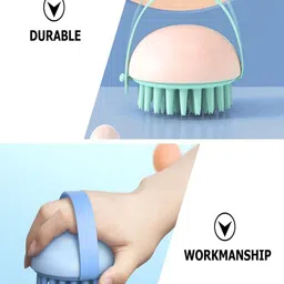 Kuber Industries Set Of 2 Hair Scalp Massager Brush For Dandruff - White & Blue image 5