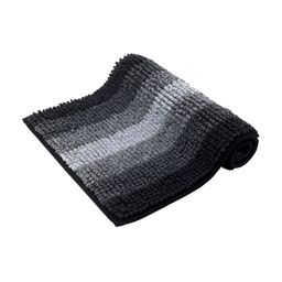HOKIPO Grey & Black Striped 1000 GSM Microfibre Quick Dry Bath Rug-18