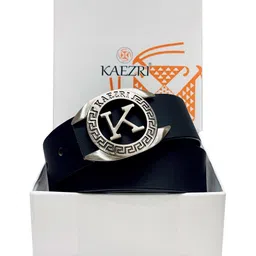KAEZRI Men Black Leather Casual Belt-23