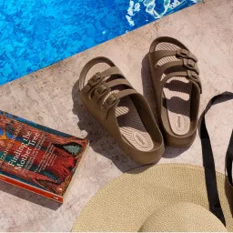 Indifeet Brown Comfortable Adjustable Three Straps Sandals-picture-36