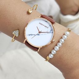 JOKER & WITCH Women Brown & White Natly Watch Gift Set JWBS544-image-23