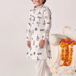 pspeaches Boys Ethnic Motifs Printed Regular Kurta with Pyjamas image 4