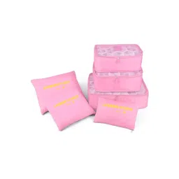 House of Quirk Printed Packing Cubes for Travel Organizer Bags Set of 6 (Light Pink)-picture-3