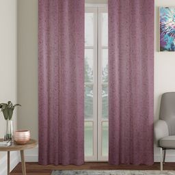 SOKNACK Pink 2 Pieces Floral Black Out Long Door Curtain-image-44