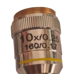 SBT Instruments 10x Microscope Brass Objective with Brass caps for School Collage Chemistry lab Laboratory Set of 1pcs image 2