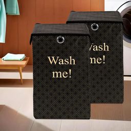Kuber Industries Black 2 Pieces Printed Dustproof Laundry Bags-67