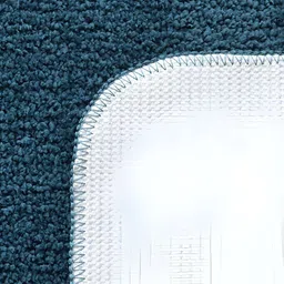Bajo's Navy Blue & White 2 Pcs Super Soft Striped Mat & Runner With Anti Skid Backing image 4