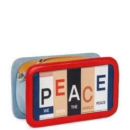 Berrylush Blue & Red Typography Printed Structured Sling Bag image 3