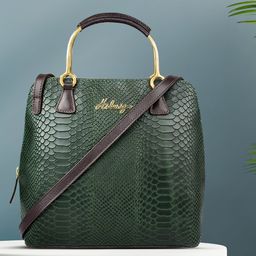 Hidesign Green Textured Leather Handheld Bag-image-59