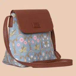 ZOUK Blue Floral Printed Sling Bag-9