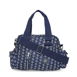 BAOMI Blue Geometric Printed Structured Handheld Bag-39