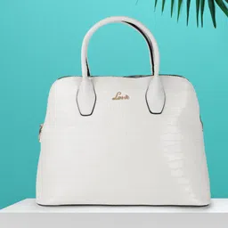 Lavie Mimi White Textured Structured Handheld Bag-14