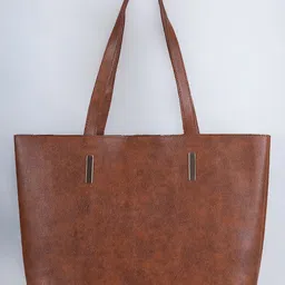 DressBerry Tan Textured Structured Handheld Bag image 1