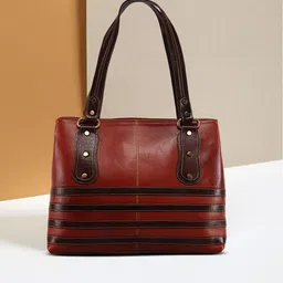 GENWAYNE Tan Textured Leather Structured Shoulder Bag-13