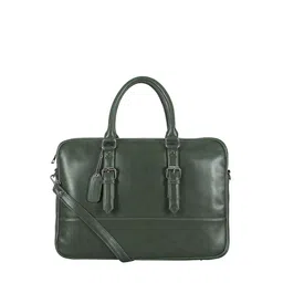 Toteteca Unisex Green Textured PU Laptop Bag-24