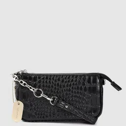 Sugarush Black Textured PU Sling Bag-image-26