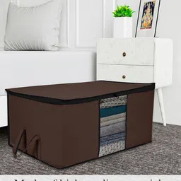 Kuber Industries Brown 3 Pieces Large Underbed Storage Bag-47