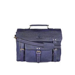 WildHorn Men Blue Leather Laptop Bag-36