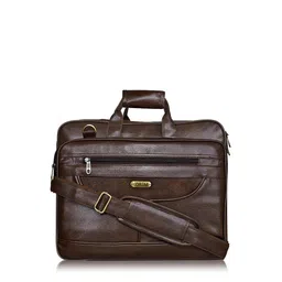 LOREM Men Coffee Brown Textured Messenger Bag-image-64