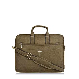 LOREM Unisex Khaki Textured Laptop Bag-21