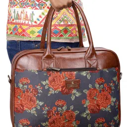 THE CLOWNFISH Floral Printed Fabric Laptop Bag-79