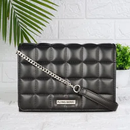 FLYING BERRY Black Checked Sling Bag-2