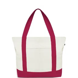 EcoRight Colourblocked Zip Detail Cotton Shopper Tote Bag-image-45