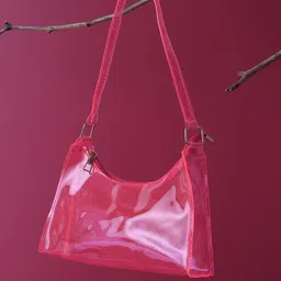 HAUTE SAUCE by Campus Sutra Pink PU Structured Sling Bag-53