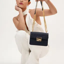 KLEIO Textured Structured Sling Bag-19