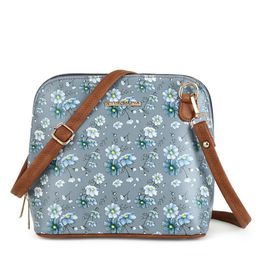 WOMEN MARKS Women Grey Floral Printed PU Structured Sling Bag-25